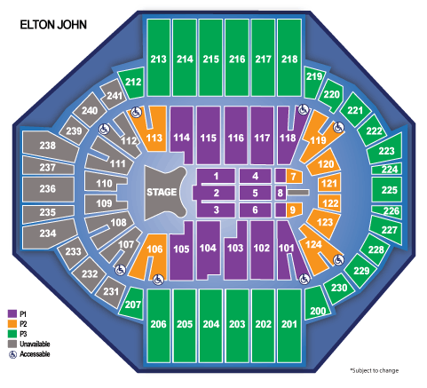 Spectrum Center Seating Chart Elton John