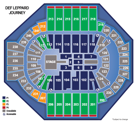 Journey Def Leppard Seating Chart
